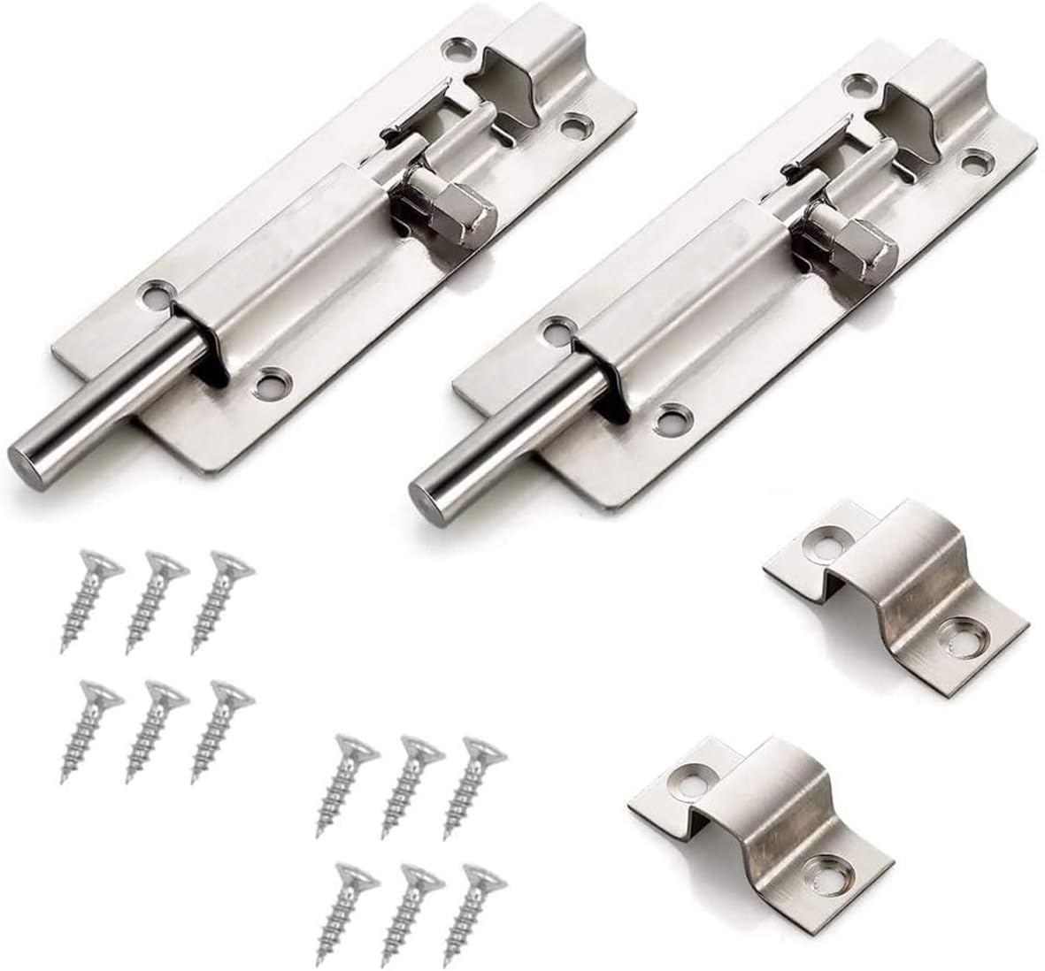 Door Bolts Chrome Stylish Security Multiple packs 3-Inch & 4-Inch Door Bolts Chrome Stylish Security Multiple packs 3-Inch & 4-Inch